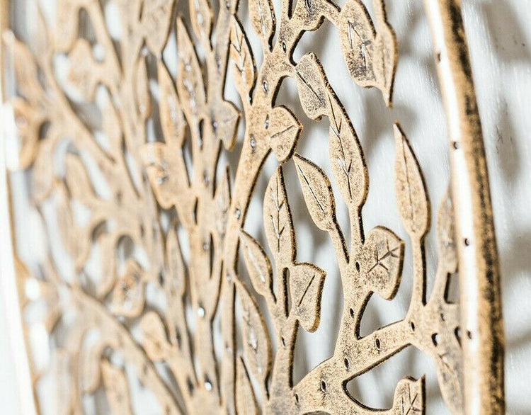 Tree Of Life Metal Wind Chime Hanging Wall Art Butterfly Beads & Bells 43cm