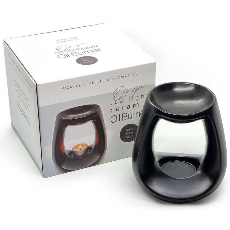 Ceramic Oil Burner - Black 14.5cm