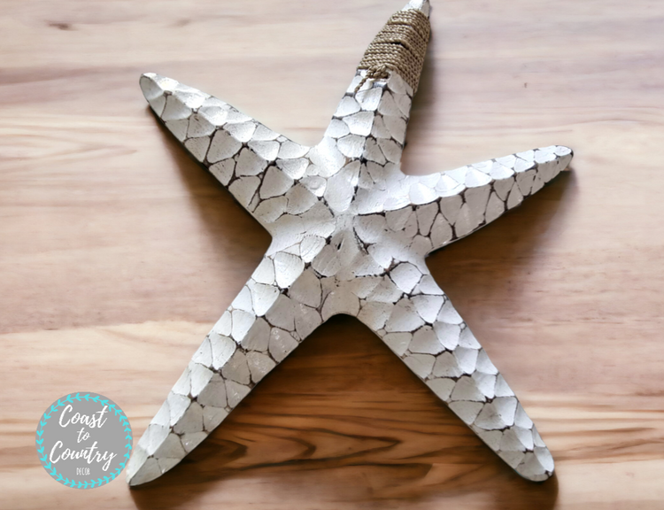 Coastal 'BEACH HOUSE' Starfish Rustic Wooden Sign