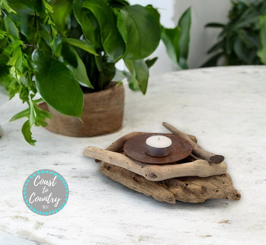 Coastal Driftwood Candle Holder