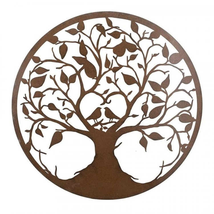 Rustic 50cm Tree of Life & Birds Metal Wall Art