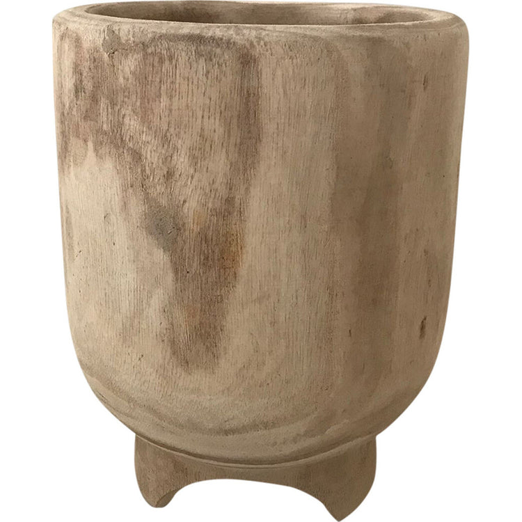 Wooden pot planter footed 26cm
