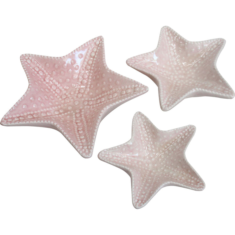 Coastal Ceramic Starfish Glazed Trinket Tray Bowls