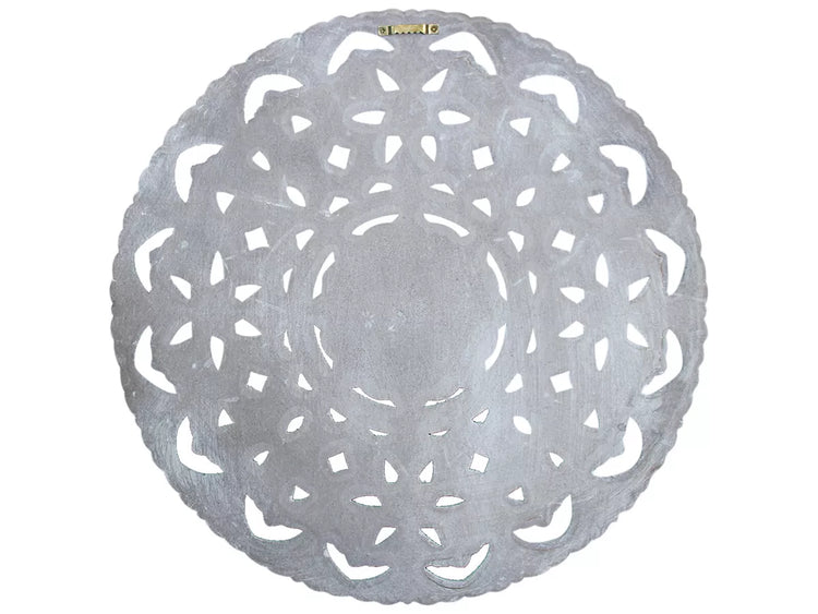 Coast to Country Decor  Hamptons Coastal Grey White Wood Carved Wall Art Mandala 40cm Hand Crafted Boho
