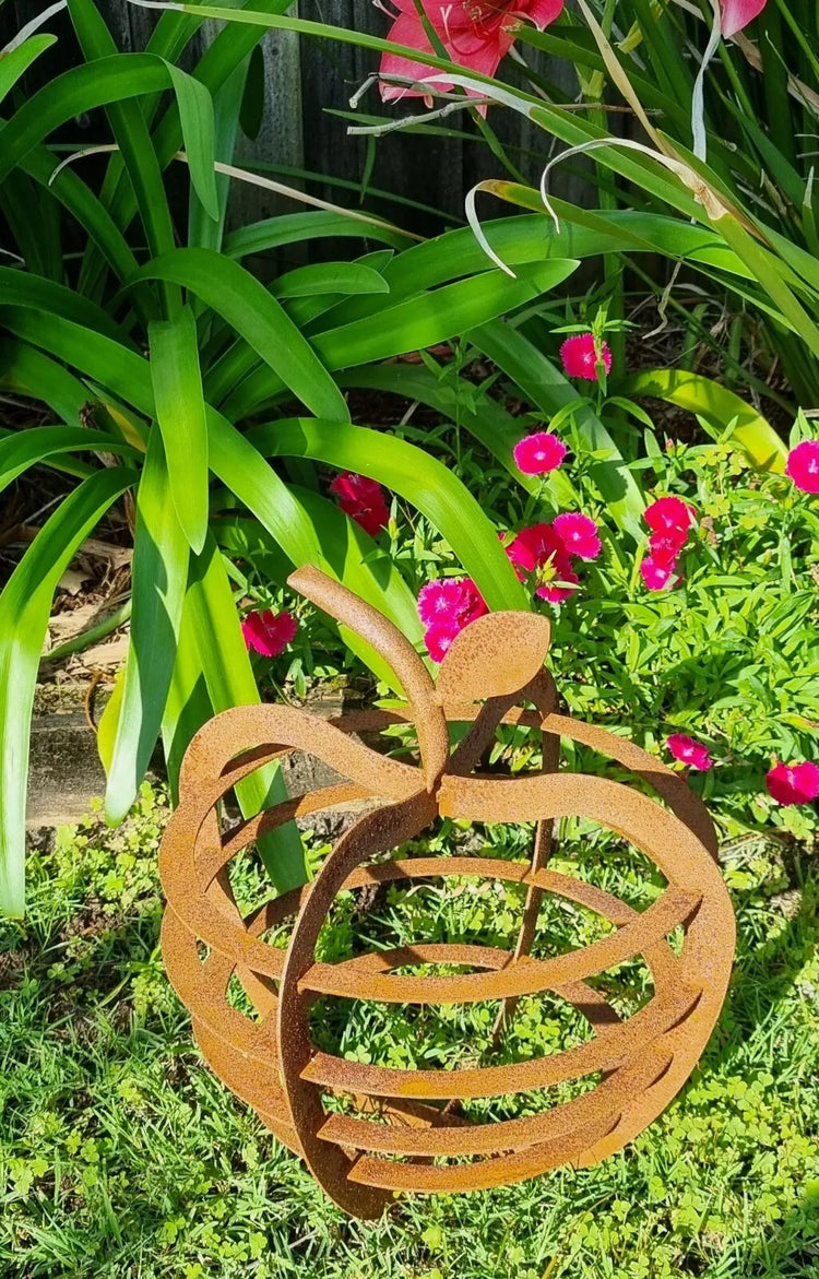Coast to Country Decor Rusty Apple Pear Garden Art Ornament Sculptures 30/45cm