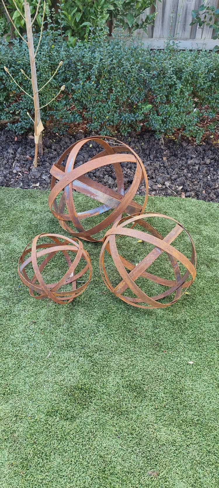 Rusty Metal Ball Orb Garden Spheres