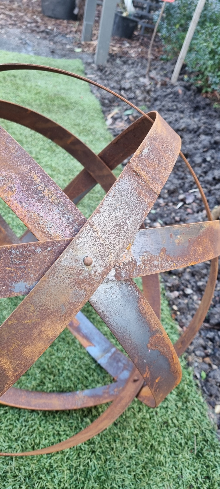 Rusty Metal Ball Orb Garden Spheres