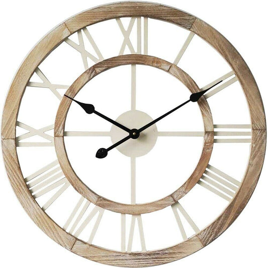 Hamptons Wooden Wall Clock 60cm