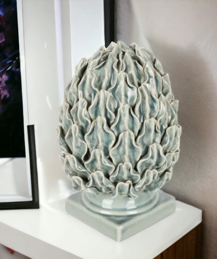 French Hamptons Ceramic decorative Artichoke Finial 23cm/ Tealight candle holder